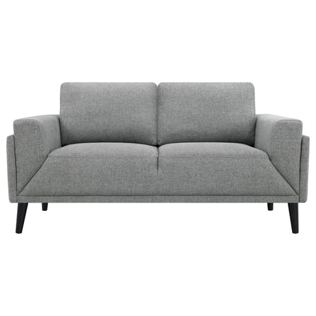 Rilynn Gray Upholstered Track Arms Loveseat by Coaster at Eve Furniture