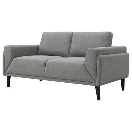 Rilynn Gray Upholstered Track Arms Loveseat by Coaster at Eve Furniture