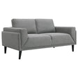 Rilynn Gray Upholstered Track Arms Loveseat by Coaster at Eve Furniture