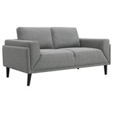 Rilynn Gray Upholstered Track Arms Loveseat by Coaster at Eve Furniture
