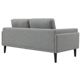 Rilynn Gray Upholstered Track Arms Loveseat by Coaster at Eve Furniture