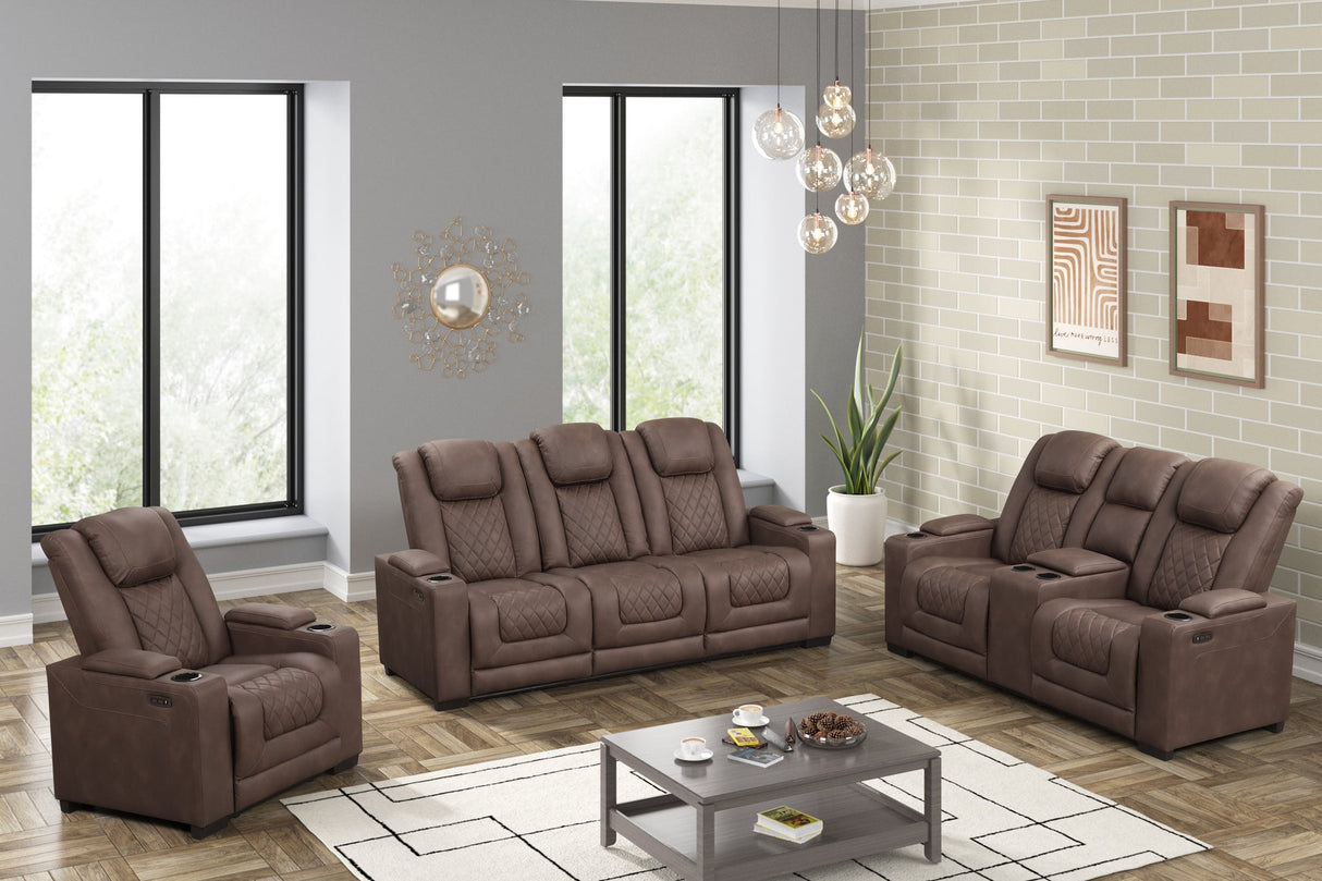 Rima Brown 3-Piece Power Reclining Living Room Set by New Era Innovations at Eve Furniture