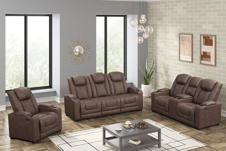 Rima Brown 3-Piece Power Reclining Living Room Set by New Era Innovations at Eve Furniture