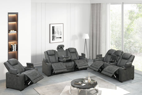 Rima Dark Grey 3-Piece Power Reclining Living Room Set by New Era Innovations at Eve Furniture