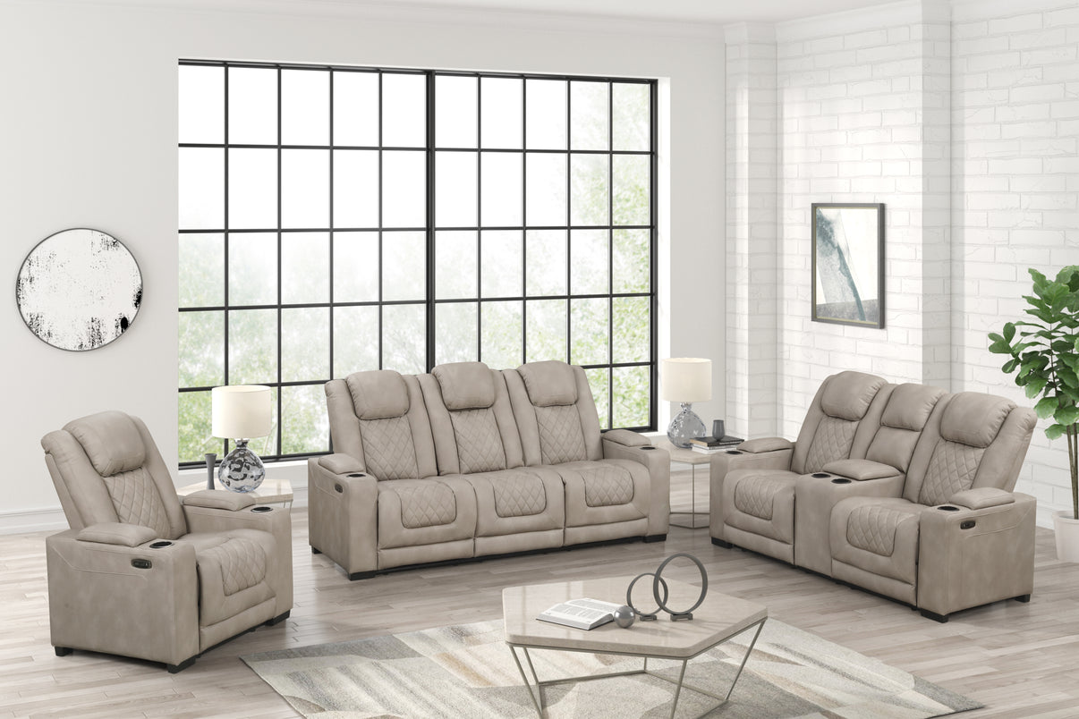 Rima Light Grey 3-Piece Power Reclining Living Room Set by New Era Innovations at Eve Furniture