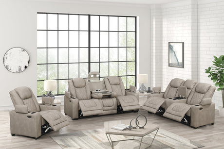 Rima Light Grey 3-Piece Power Reclining Living Room Set by New Era Innovations at Eve Furniture