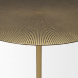 Rini Gold Metal and White Marble Accent Table by Mercana at Eve Furniture