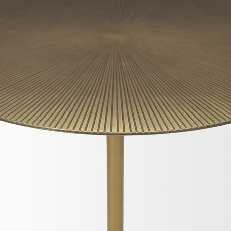 Rini Gold Metal and White Marble Accent Table by Mercana at Eve Furniture
