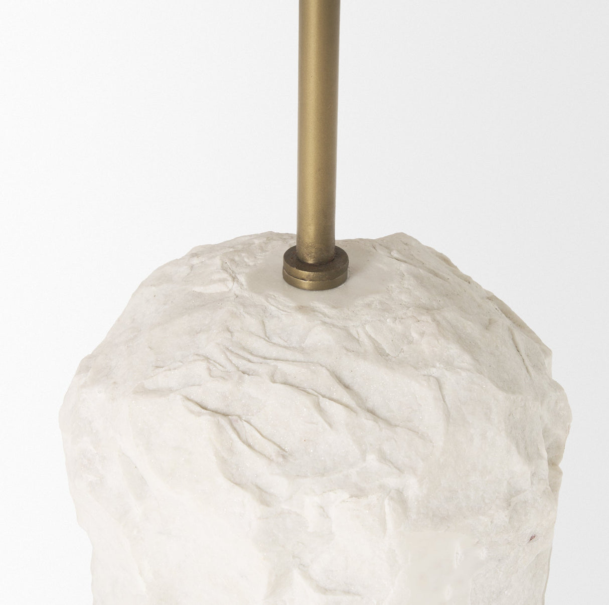 Rini Gold Metal and White Marble Accent Table by Mercana at Eve Furniture