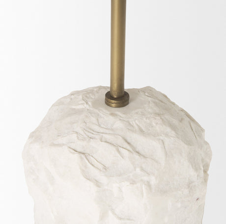 Rini Gold Metal and White Marble Accent Table by Mercana at Eve Furniture