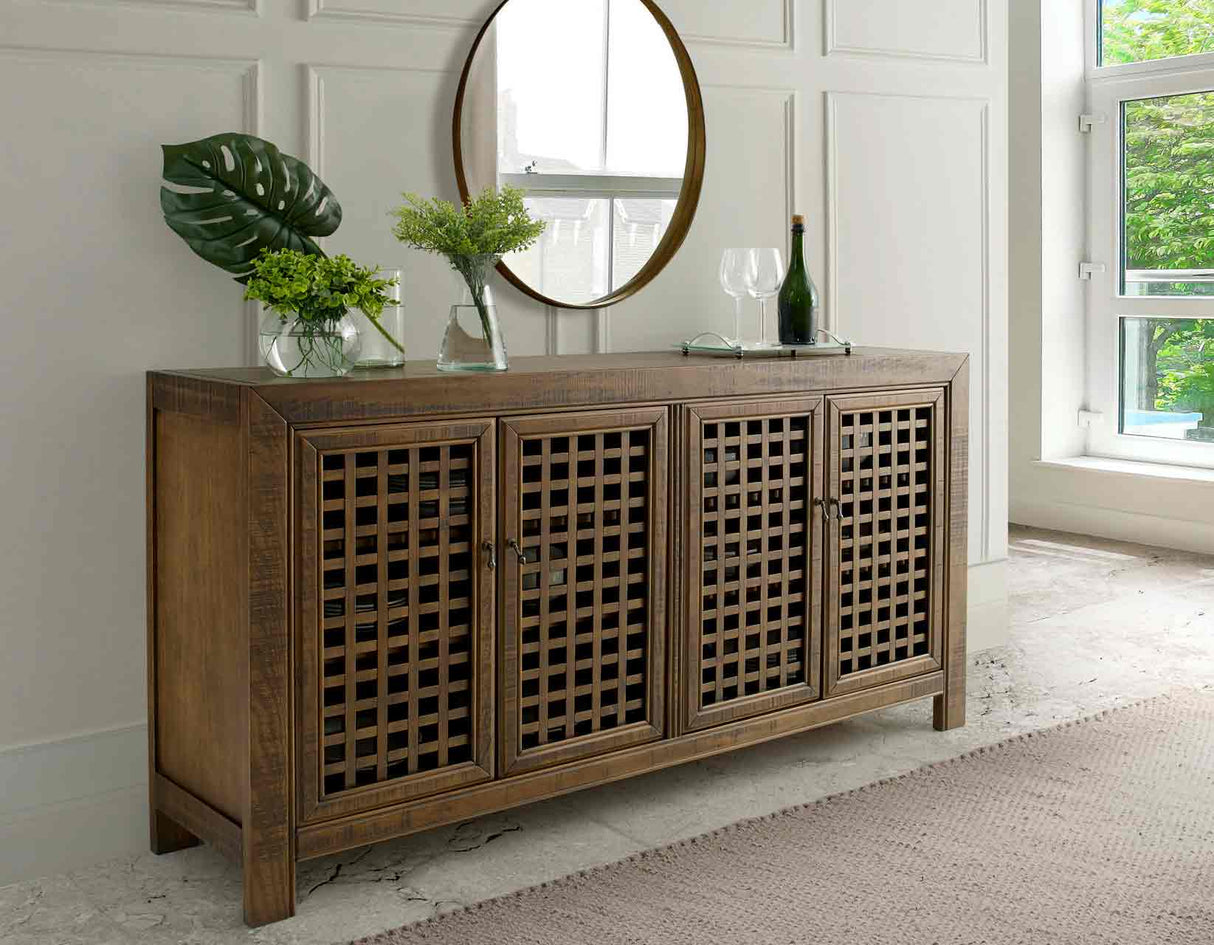 Rio 4-Door Accent Cabinet, Mocha