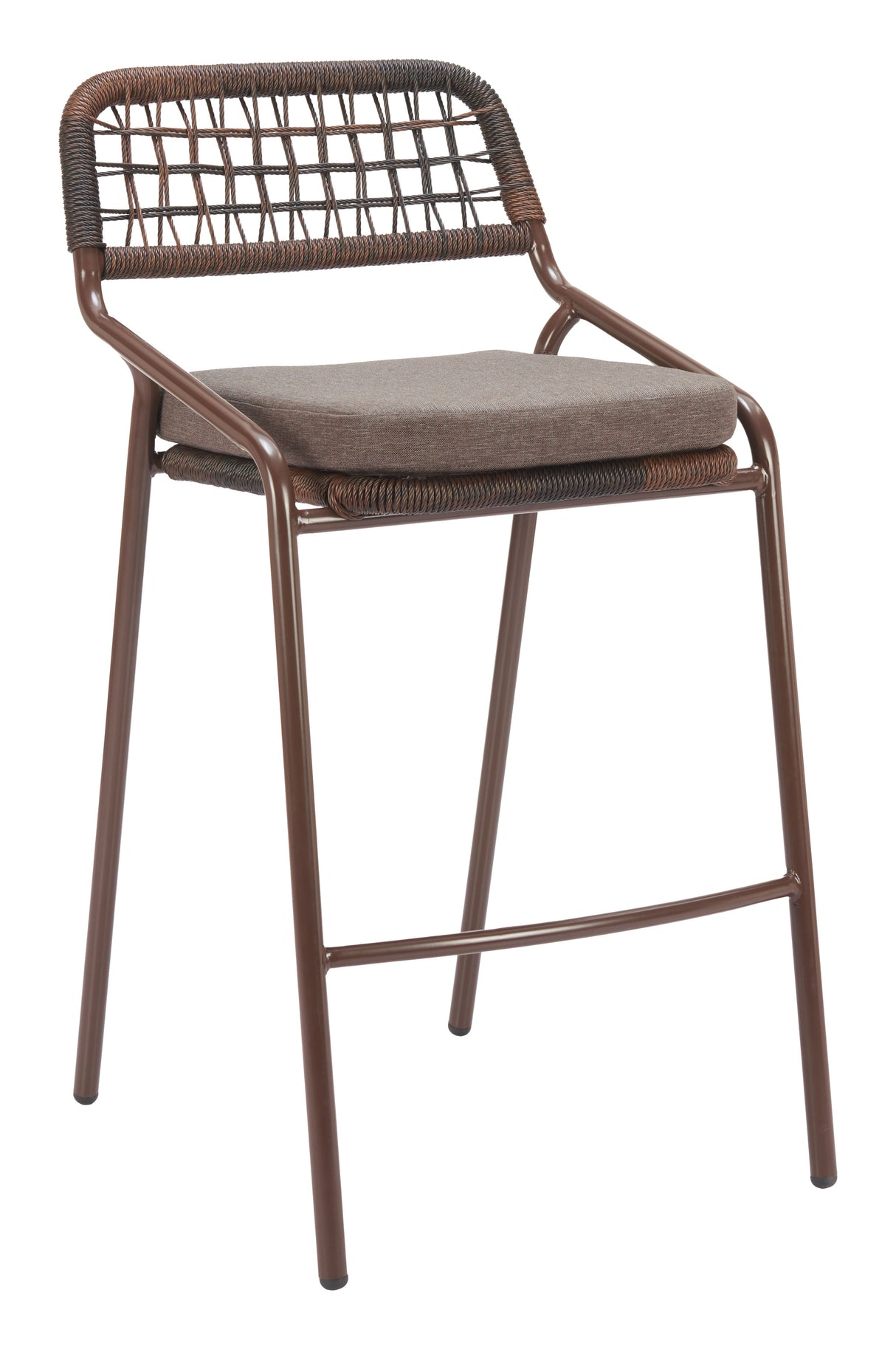 Rio Brown Outdoor Barstool (Set of 2) by Zuomod at Eve Furniture