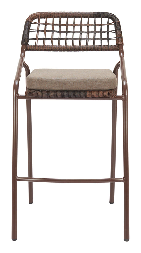 Rio Brown Outdoor Barstool (Set of 2) by Zuomod at Eve Furniture