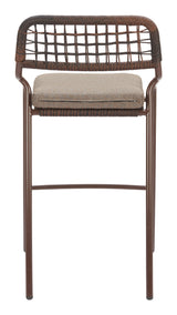 Rio Brown Outdoor Barstool (Set of 2) by Zuomod at Eve Furniture