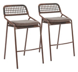 Rio Brown Outdoor Barstool (Set of 2) by Zuomod at Eve Furniture
