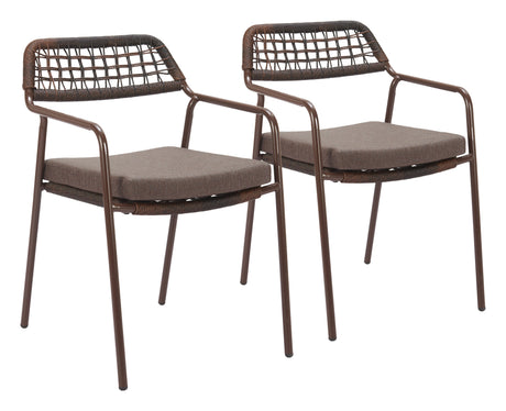 Rio Brown Outdoor Dining Chair (Set of 2) by Zuomod at Eve Furniture