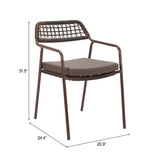 Rio Brown Outdoor Dining Chair (Set of 2) by Zuomod at Eve Furniture