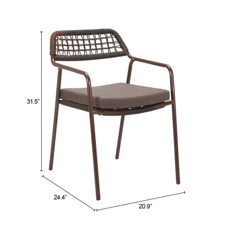 Rio Brown Outdoor Dining Chair (Set of 2) by Zuomod at Eve Furniture