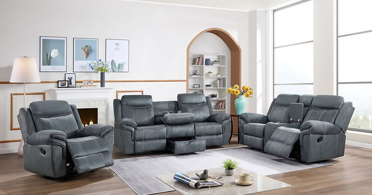 Rio Grande Grey Reclining Living Room Set by New Era Innovations at Eve Furniture