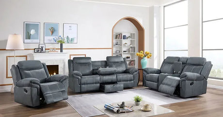 Rio Grande Grey Reclining Living Room Set by New Era Innovations at Eve Furniture