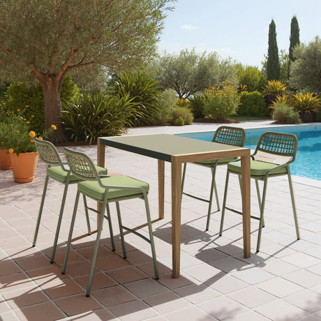 Rio Green Outdoor Barstool (Set of 2) by Zuomod at Eve Furniture