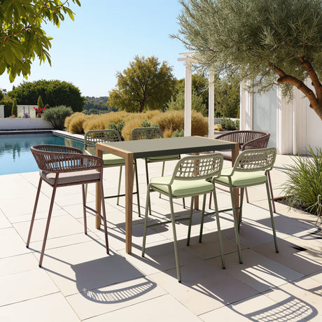 Rio Green Outdoor Barstool (Set of 2) by Zuomod at Eve Furniture