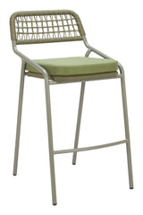 Rio Green Outdoor Barstool (Set of 2) by Zuomod at Eve Furniture