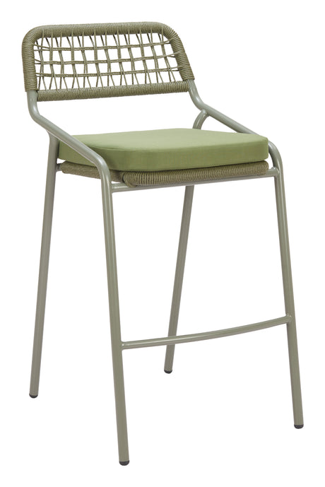 Rio Green Outdoor Barstool (Set of 2) by Zuomod at Eve Furniture