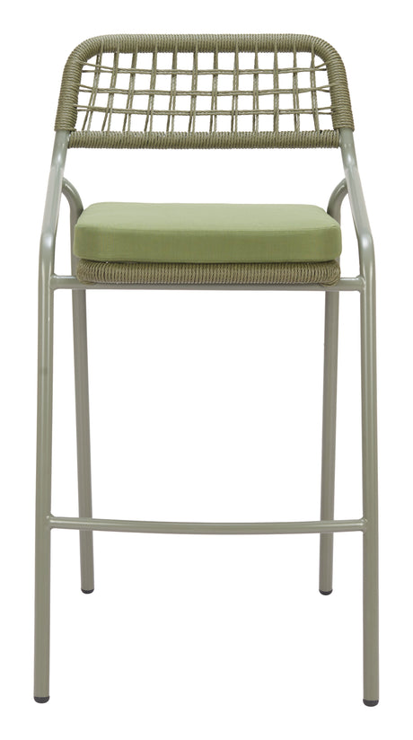 Rio Green Outdoor Barstool (Set of 2) by Zuomod at Eve Furniture
