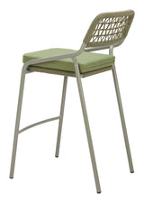 Rio Green Outdoor Barstool (Set of 2) by Zuomod at Eve Furniture