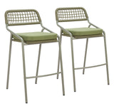 Rio Green Outdoor Barstool (Set of 2) by Zuomod at Eve Furniture