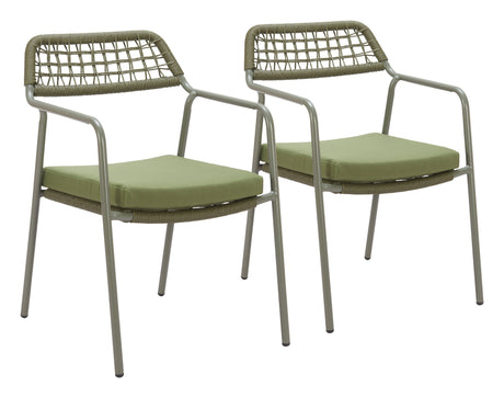 Rio Green Outdoor Dining Chair (Set of 2) by Zuomod at Eve Furniture