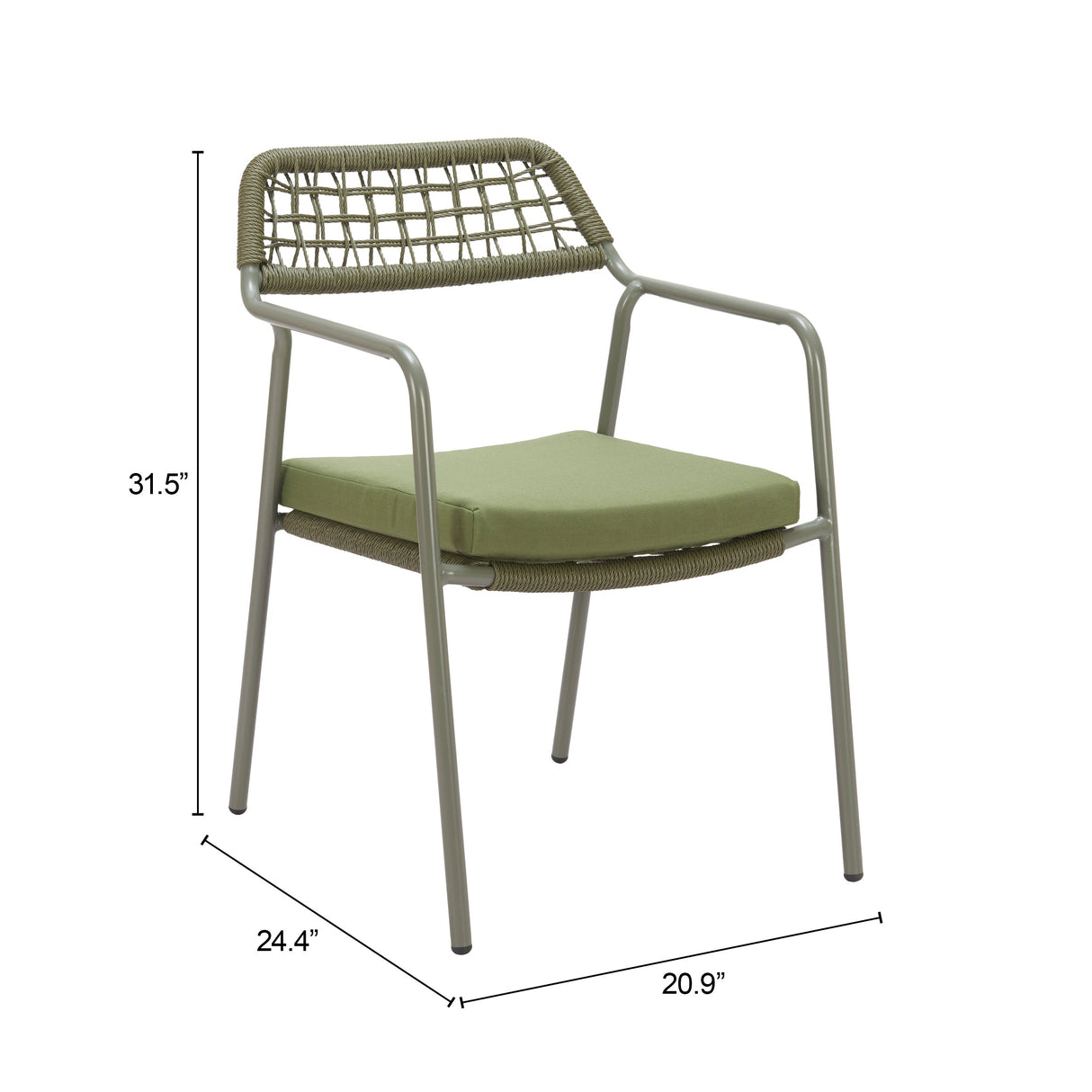 Rio Green Outdoor Dining Chair (Set of 2) by Zuomod at Eve Furniture