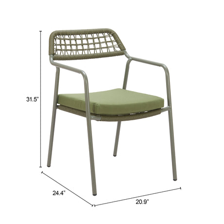 Rio Green Outdoor Dining Chair (Set of 2) by Zuomod at Eve Furniture