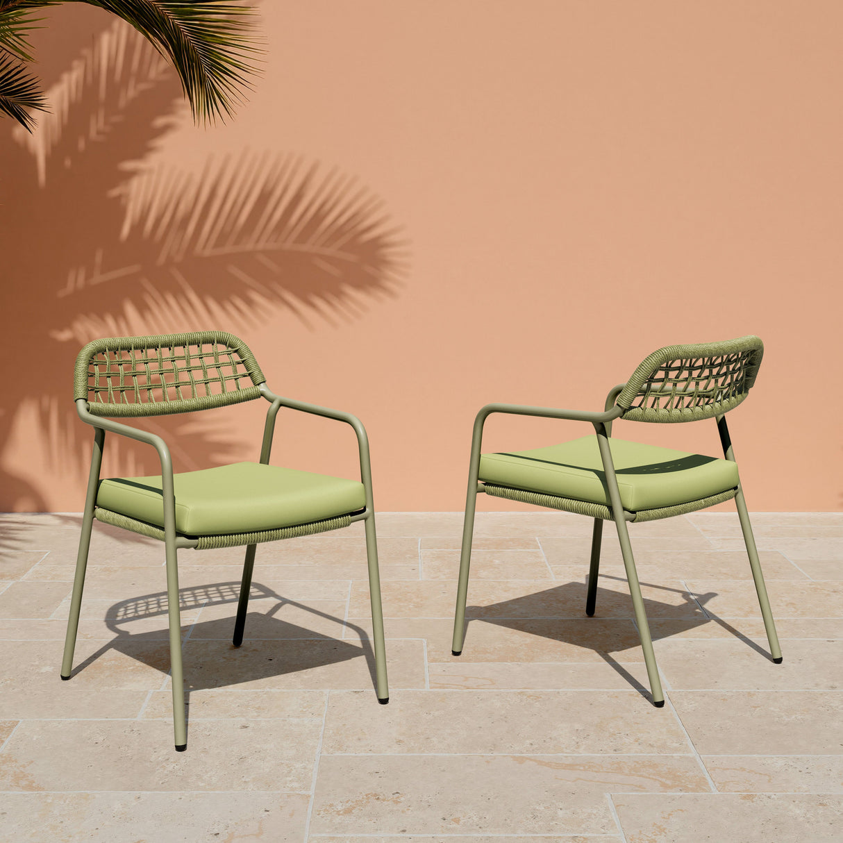 Rio Green Outdoor Dining Chair (Set of 2) by Zuomod at Eve Furniture