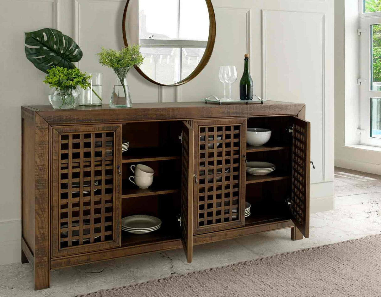 Rio Mocha 4-Door Accent Cabinet by Steve Silver at Eve Furniture