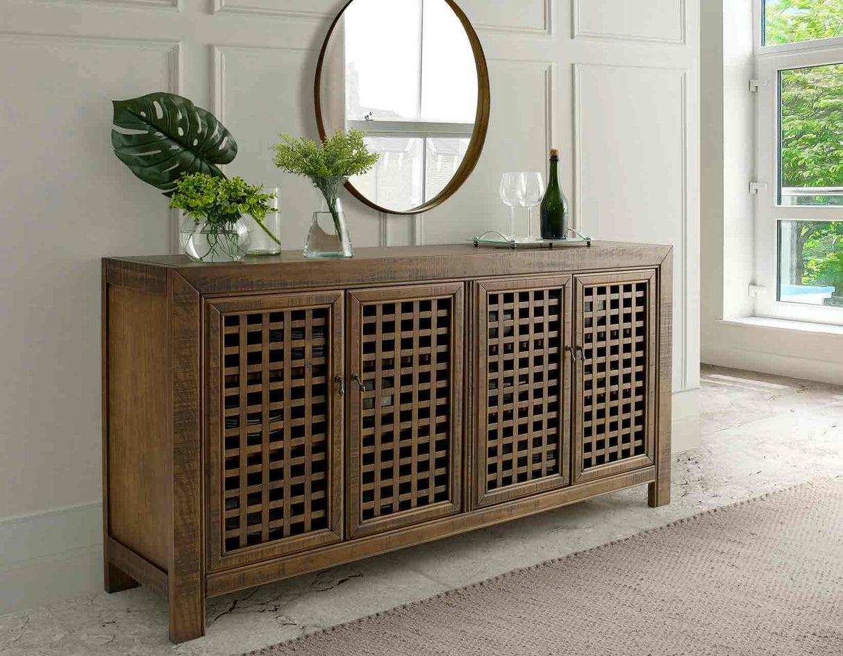 Rio Mocha 4-Door Accent Cabinet by Steve Silver at Eve Furniture