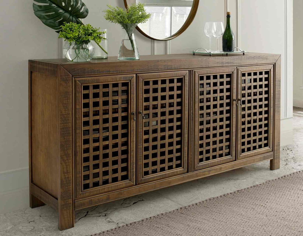 Rio Mocha 4-Door Accent Cabinet by Steve Silver at Eve Furniture