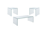 Ripley Clear Glass 3-Piece Coffee and End Table Set by Coaster at Eve Furniture
