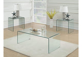 Ripley Clear Glass 3-Piece Coffee and End Table Set by Coaster at Eve Furniture