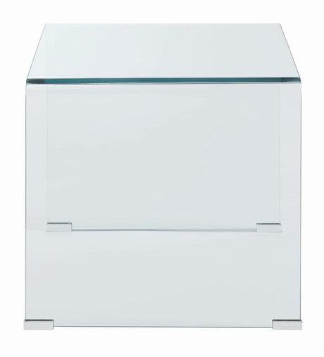 Ripley Clear Square End Table by Coaster at Eve Furniture