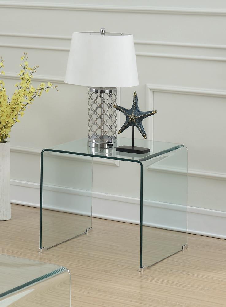 Ripley Clear Square End Table by Coaster at Eve Furniture