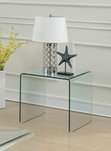 Ripley Clear Square End Table by Coaster at Eve Furniture