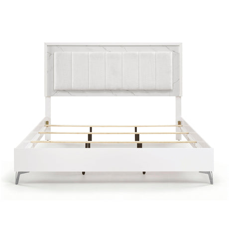Ripple White California King Led Panel Bed by Homelegance at Eve Furniture