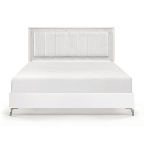 Ripple White California King Led Panel Bed by Homelegance at Eve Furniture