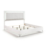 Ripple White Eastern King Led Panel Bed by Homelegance at Eve Furniture