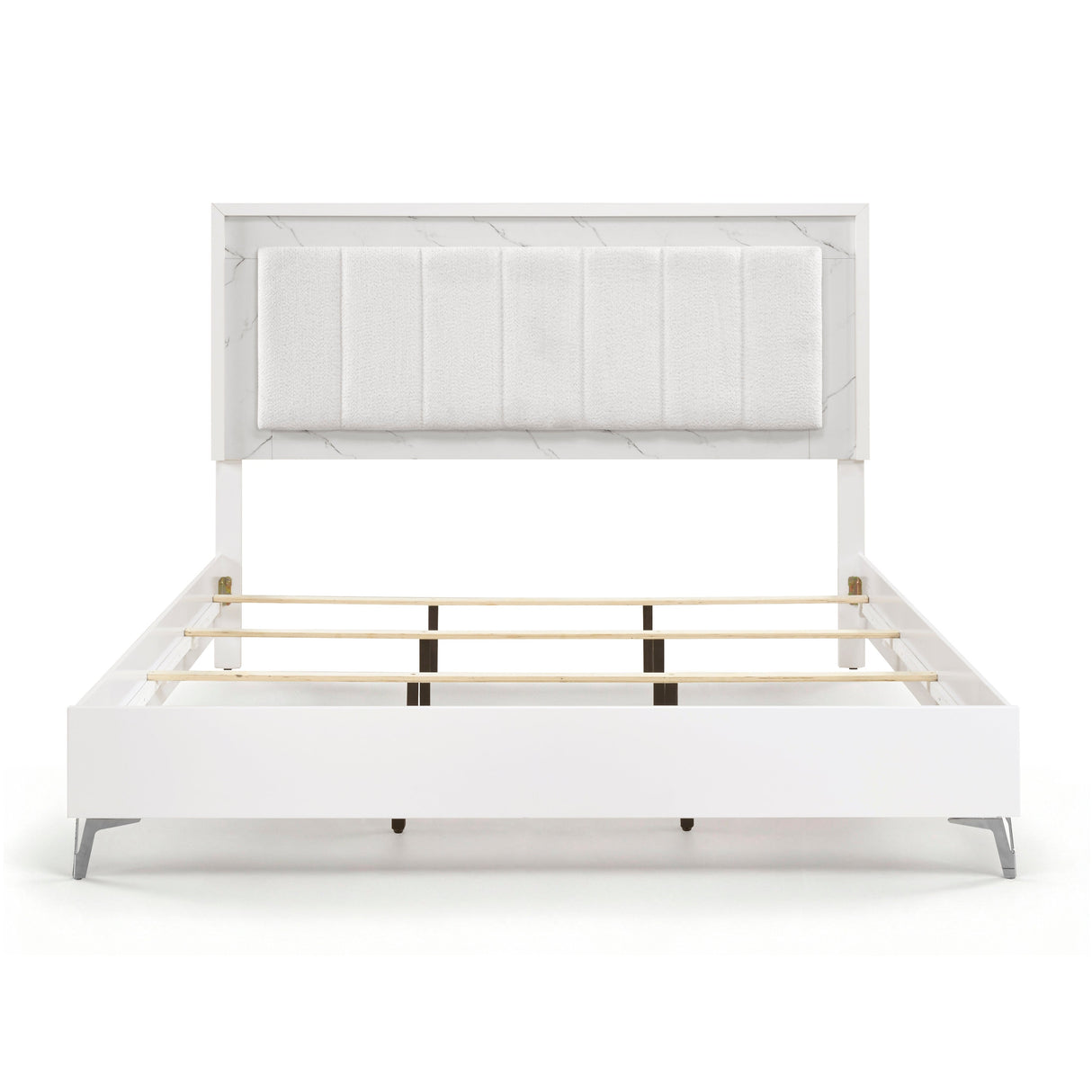 Ripple White Eastern King Led Panel Bed by Homelegance at Eve Furniture