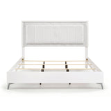 Ripple White Eastern King Led Panel Bed by Homelegance at Eve Furniture