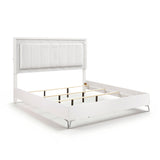 Ripple White Eastern King Led Panel Bed by Homelegance at Eve Furniture