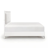 Ripple White Eastern King Led Panel Bed by Homelegance at Eve Furniture